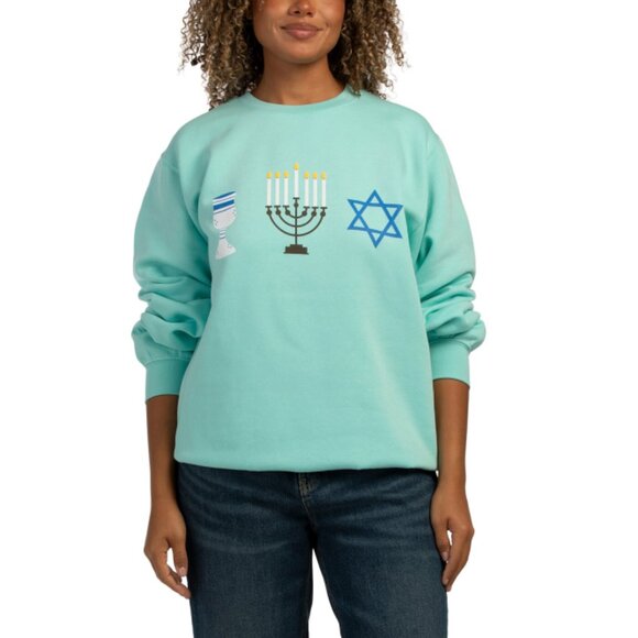 PACIFIC & CO Sea Green Haunukkah Crew Neck Knit Top - Picture 1 of 2